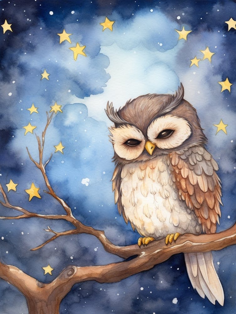 Baby Owl 1 Sleeping In The Clouds