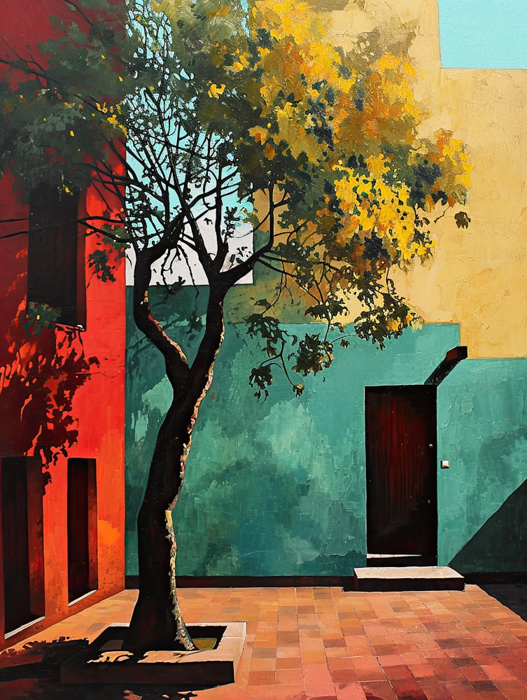 Tree In The Courtyard, Mexico