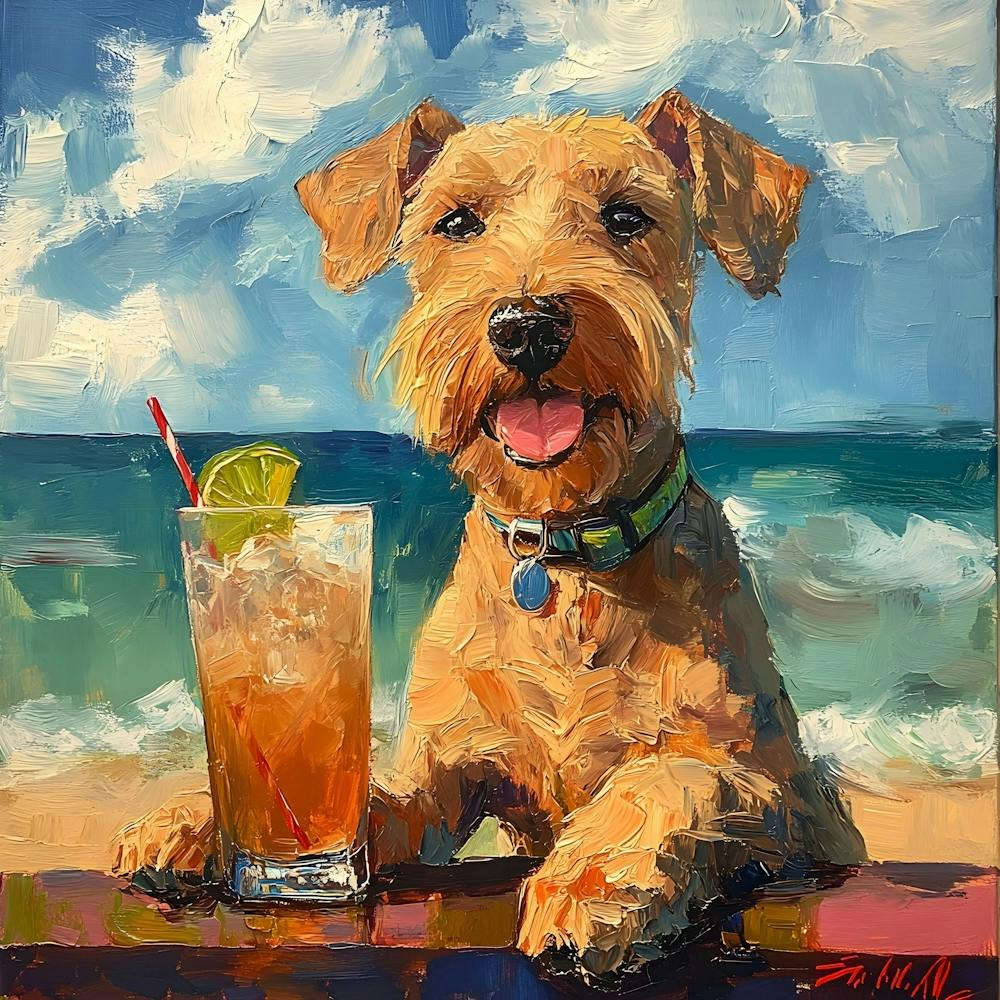 Dog At The Beach Bar