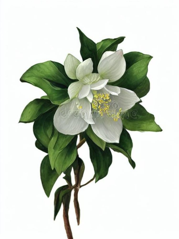 Hellébore (Helleborus Niger) Aquarelle