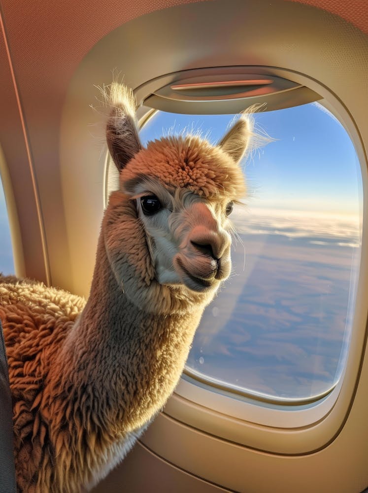 Llama On A Plane 1