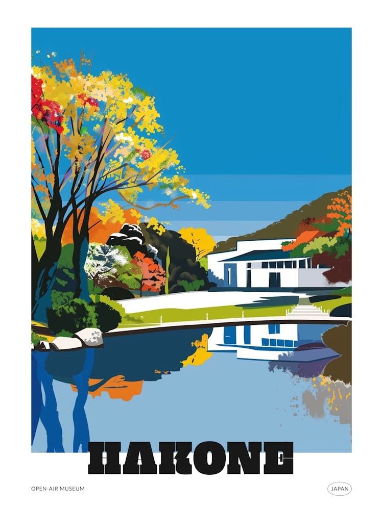 Hakone Open Air Museum Colourful Illustration Poster