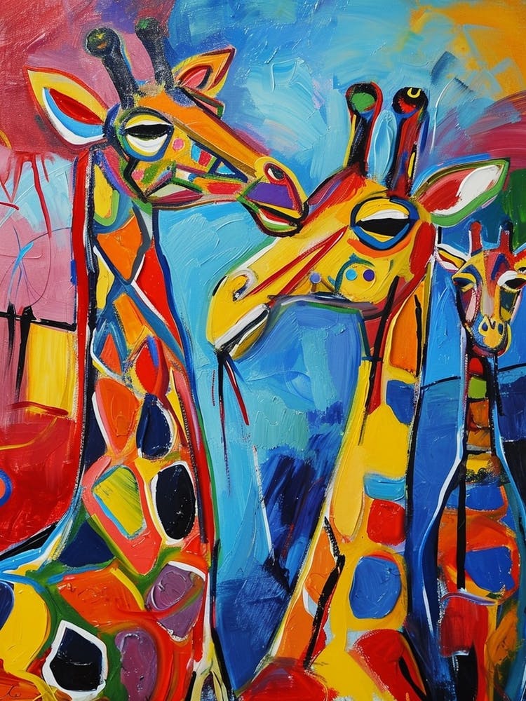 Geometric Colourful Giraffes 4