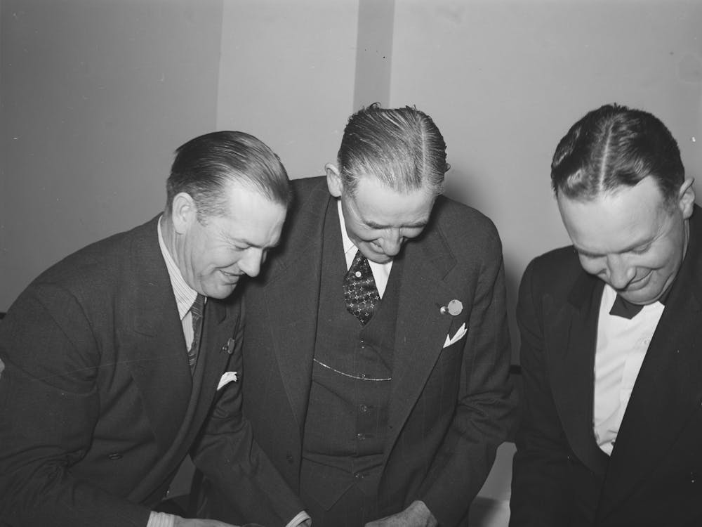 Men At A Dance During The San Angelo Fat Stock Show, San Angelo, Texas By Russell Lee
