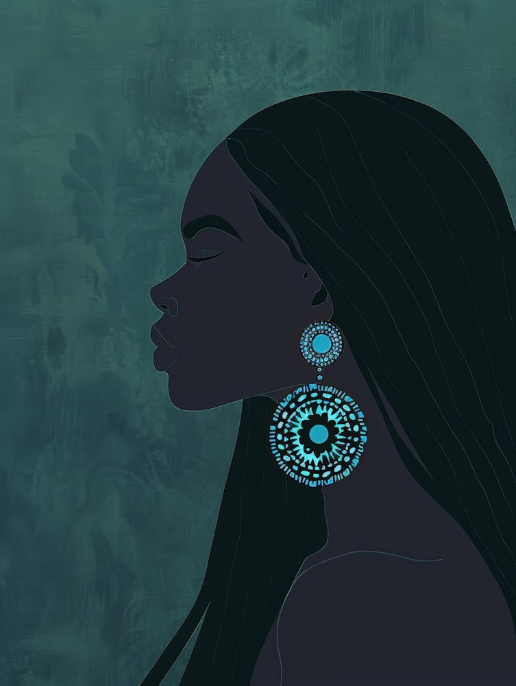 Illustration Of A Woman With Earrings