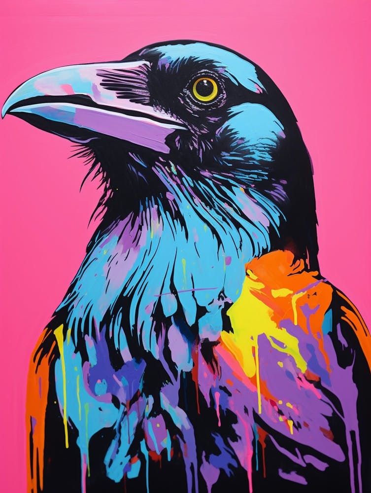 Andy Warhol Style Bird Crow 1