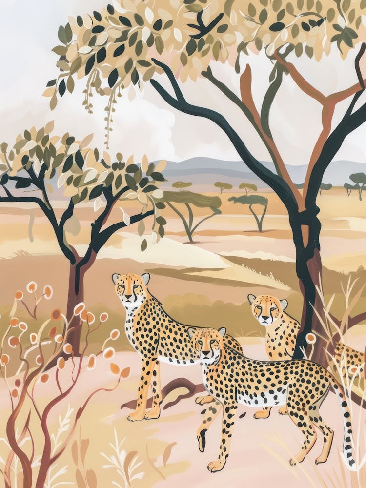 Cheetah Pastels Jungle Illustration 3