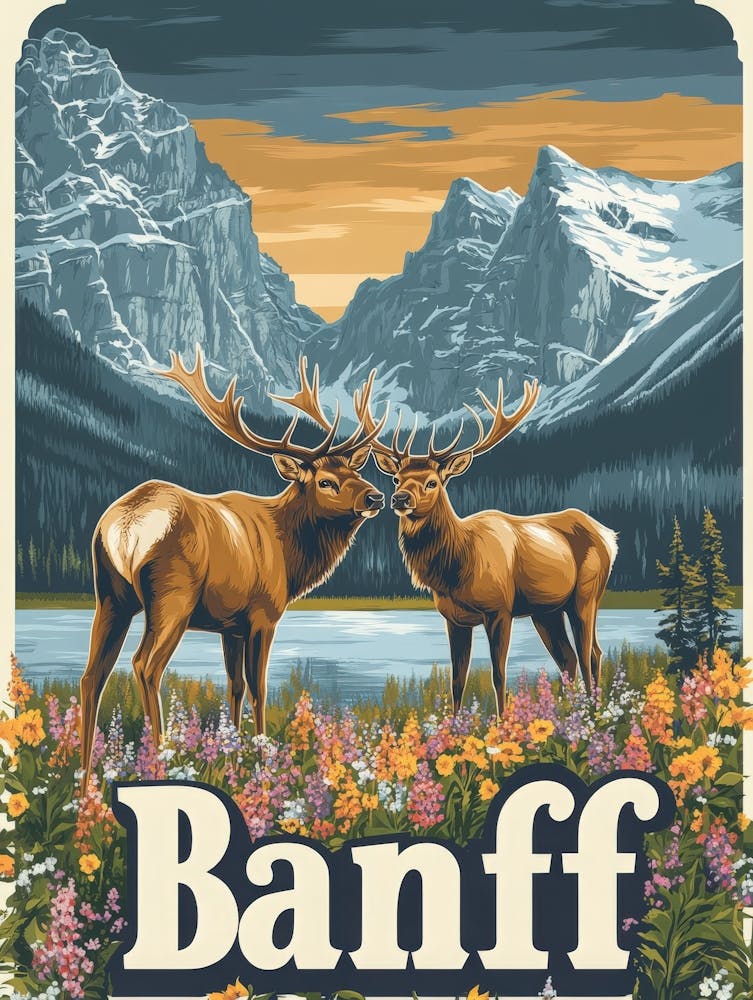 Aihrgdesign A Retro Travel Poster For Banff 2