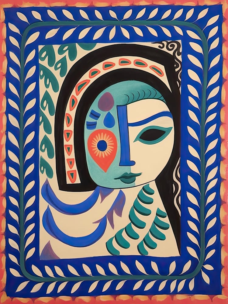 Folk Face Illustration 2