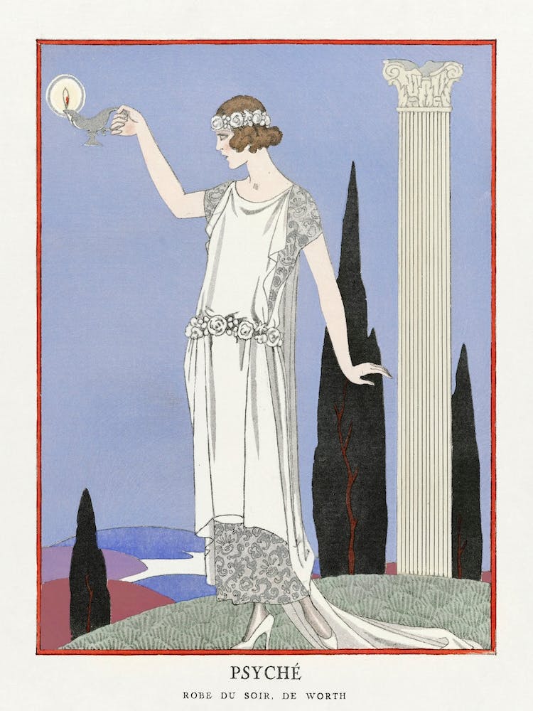 Psyché Robe Du Soir, De Worth From Gazette Du Bon Ton No, George Barbier