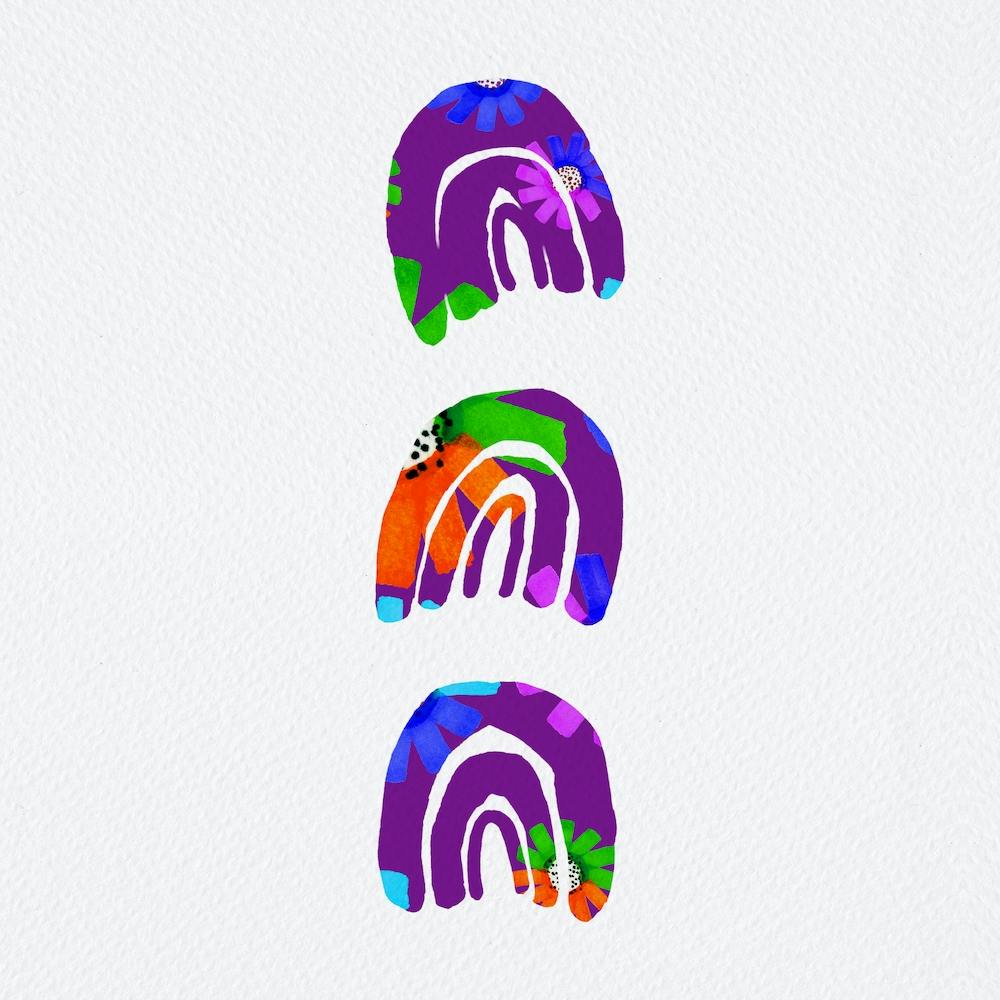 Floral Triple Rainbow