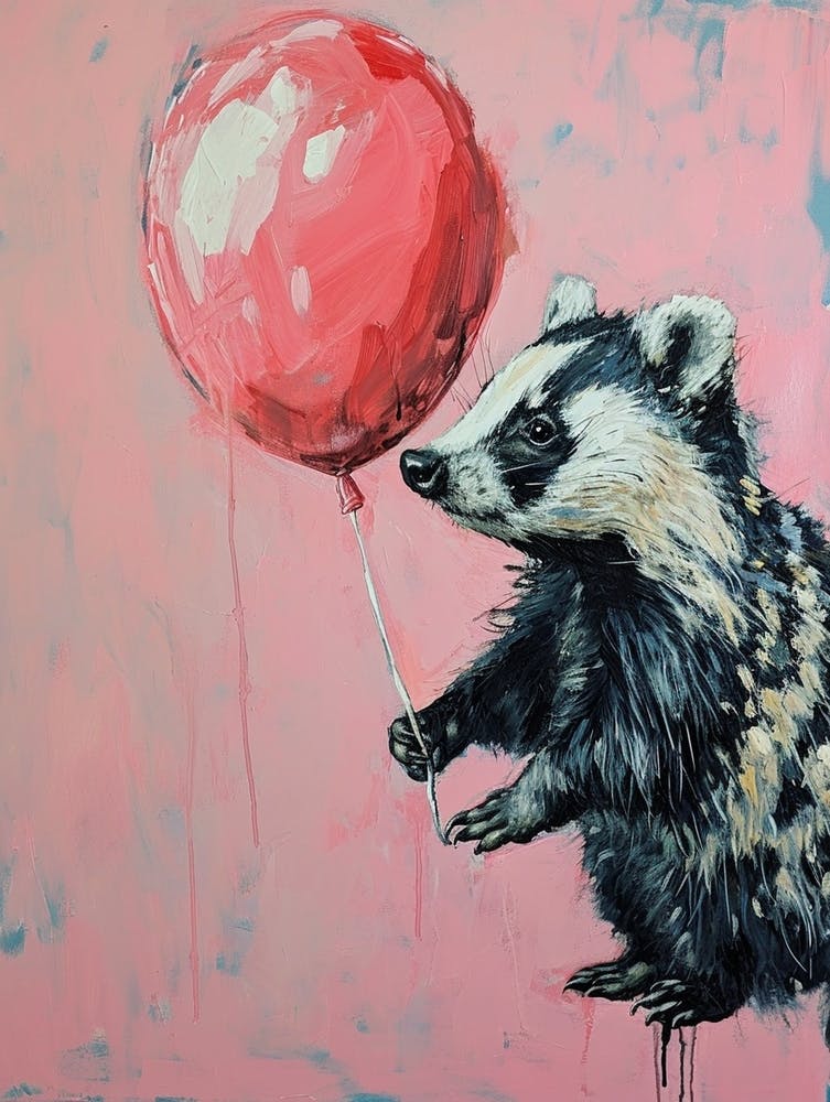 Niedlicher Dachs 1 mit Ballon