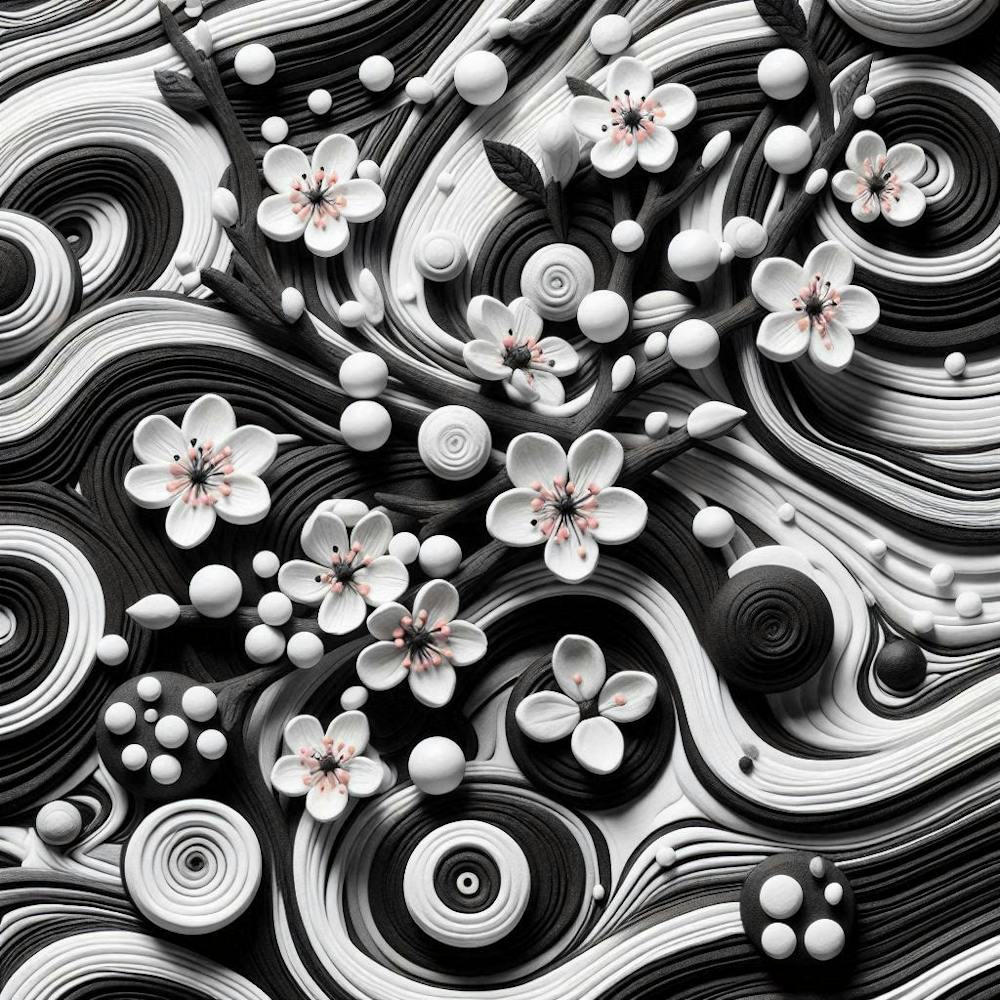 Volutes Noires Et Blanches