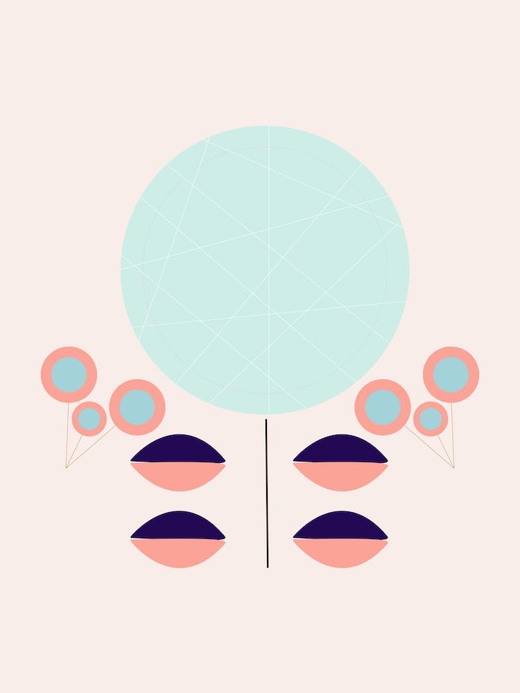 Retro Round Flower Composition