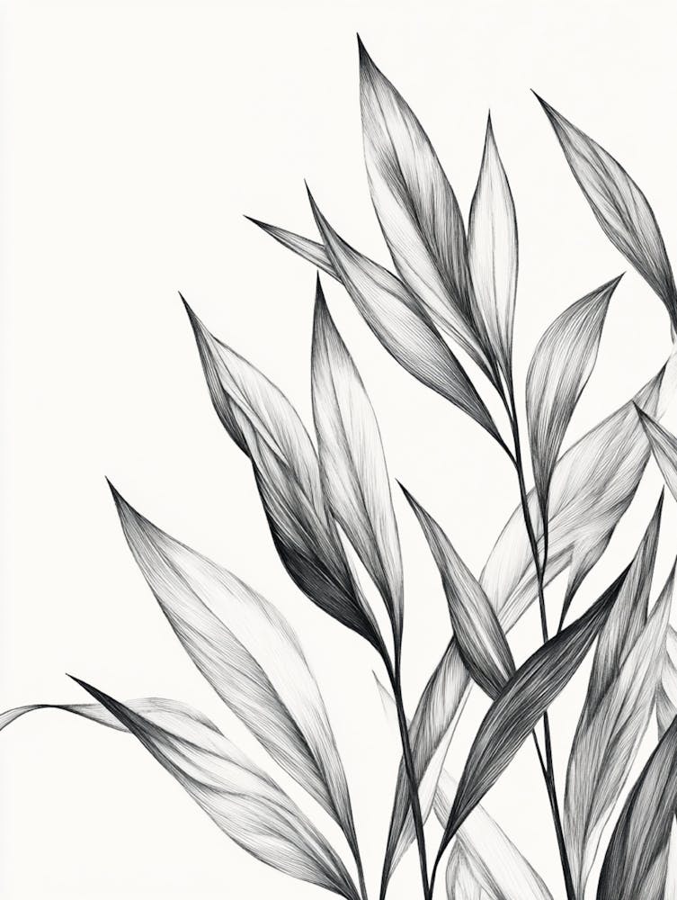 Black And White Leaves 5