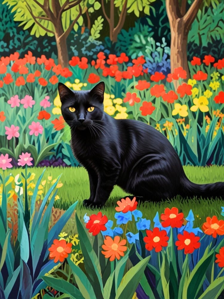 Black Cat In The Garden 4