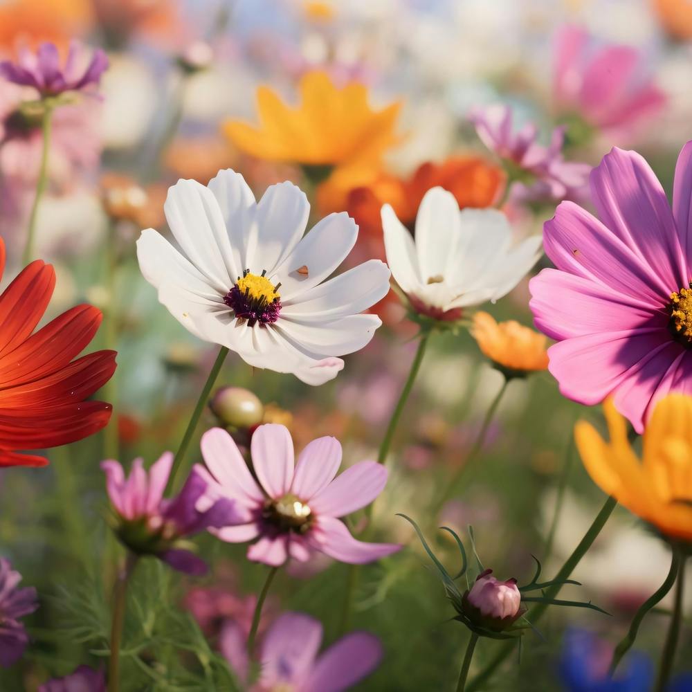 Colorful Cosmos Flowers