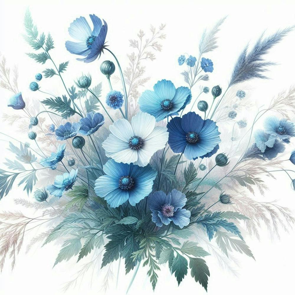 blue botanical wildflowers 4