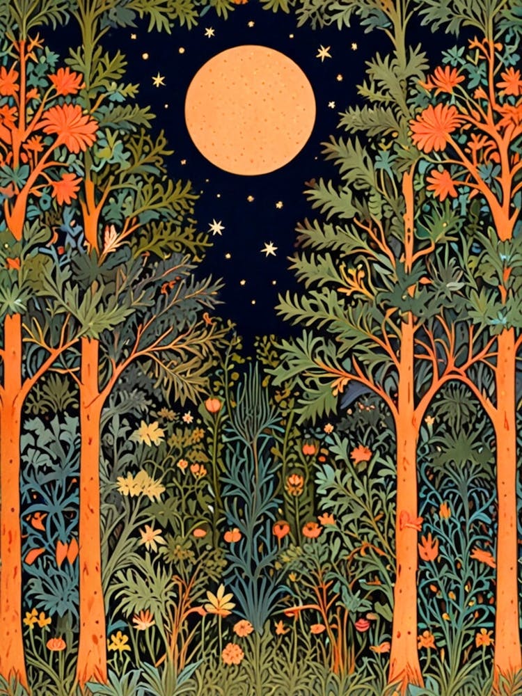 william morris Moonlight In The Forest 4