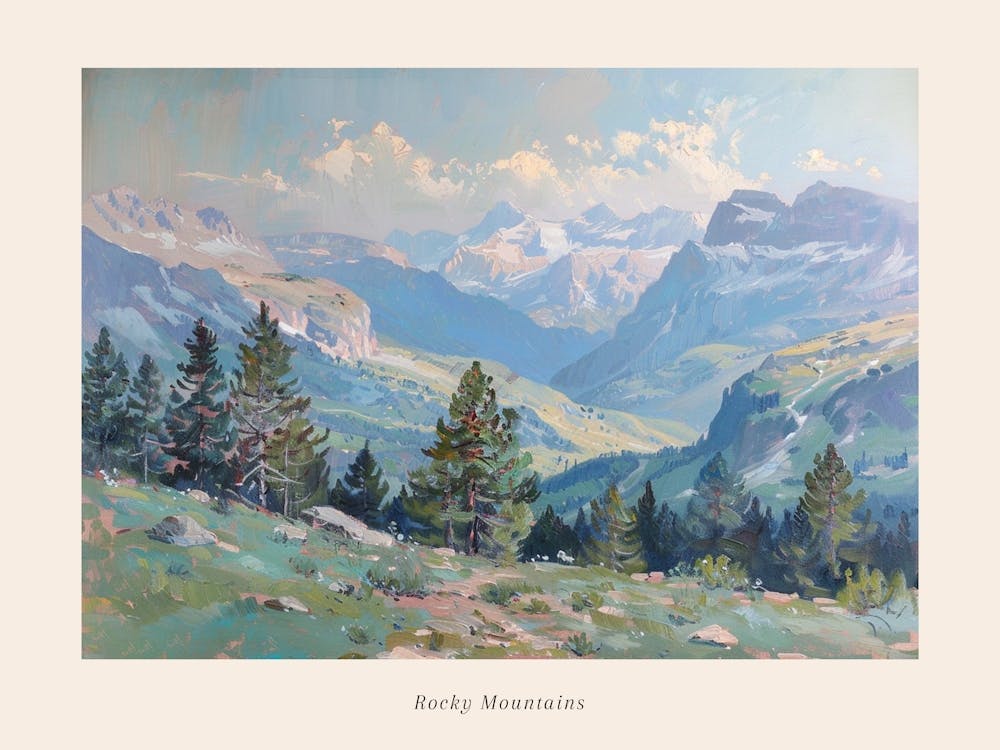 Western Landscapes Rocky Mountains 2 Poster