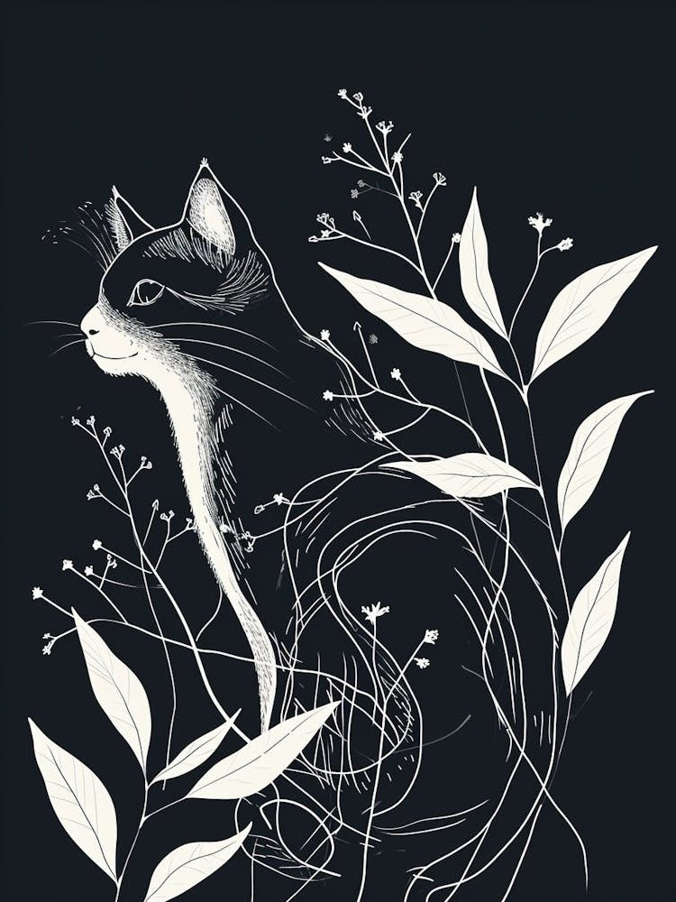 Snowshoe Cat Minimalist Illustration 3
