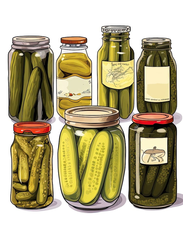 Pickles And Pickles Jars Illustration 4