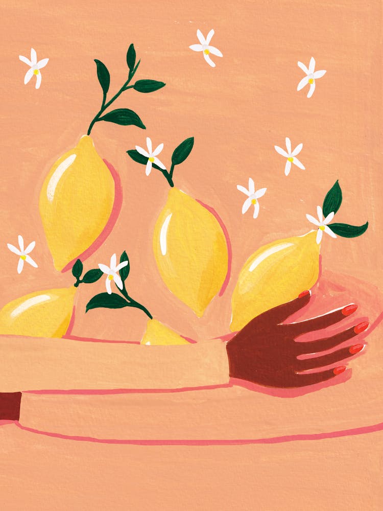 Woman Holding Lemons