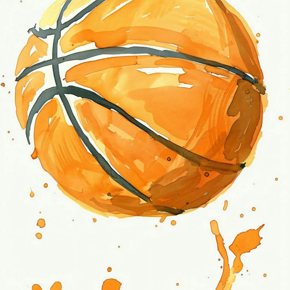 Watercolor Basketball Painting