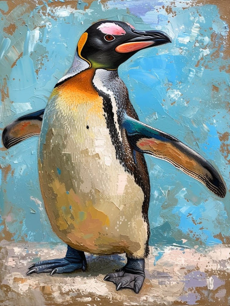 Galapagos Penguin King George Island Colour Block Painting 2
