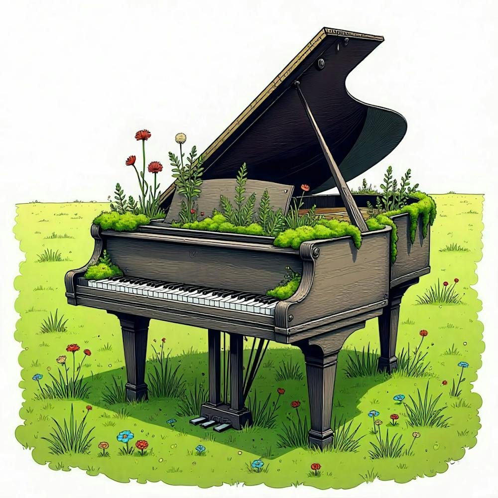 Grand Piano In The Garden