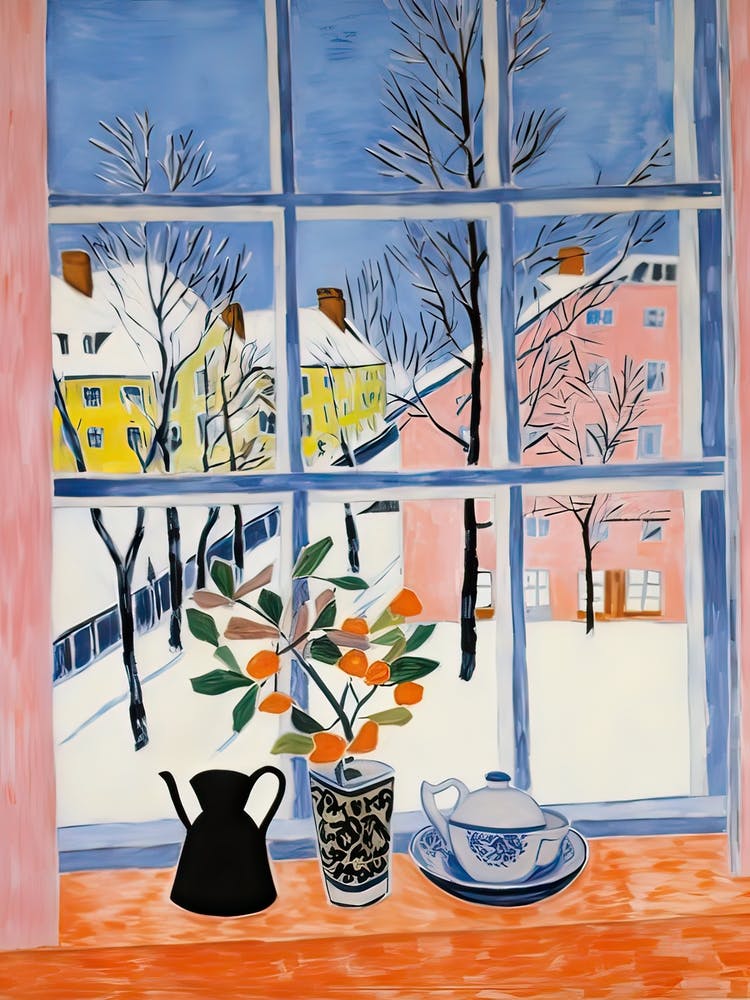 The Windowsill Of Munich   Germany Snow Inspired By Matisse 3