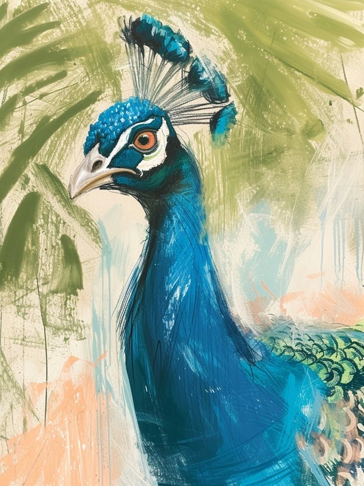 Loose Lines Peacock Sketch 2