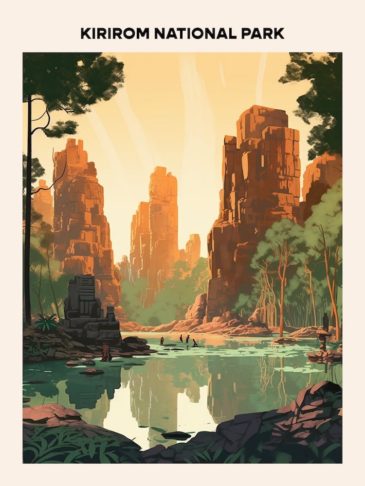 Kirirom National Park Midcentury Travel Poster