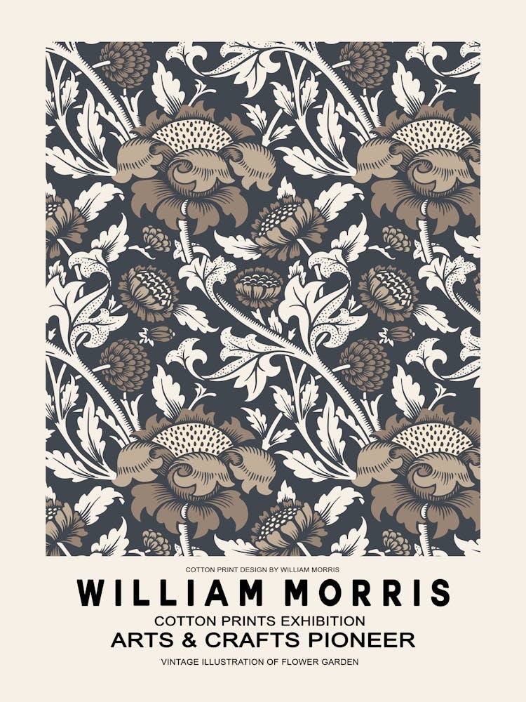 William Morris Beige Floral Poster 1
