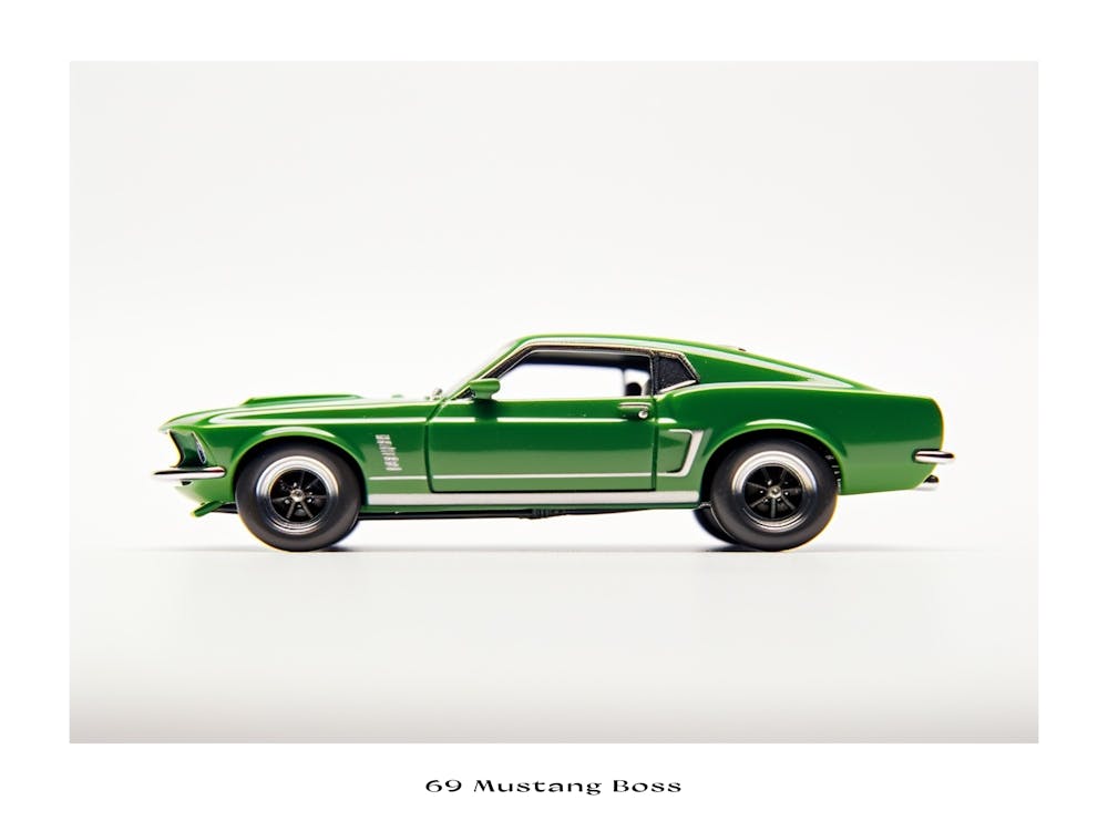 Toy Car 69 Mustang Boss 302 Green Poster