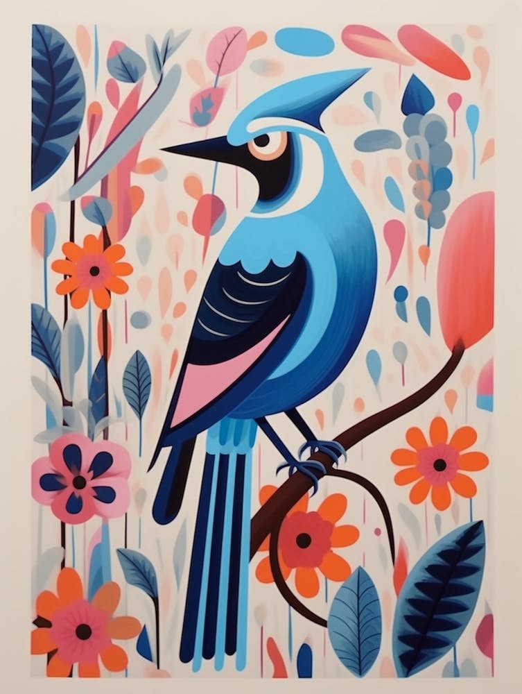 Colourful Scandi Bird Blue Jay 6