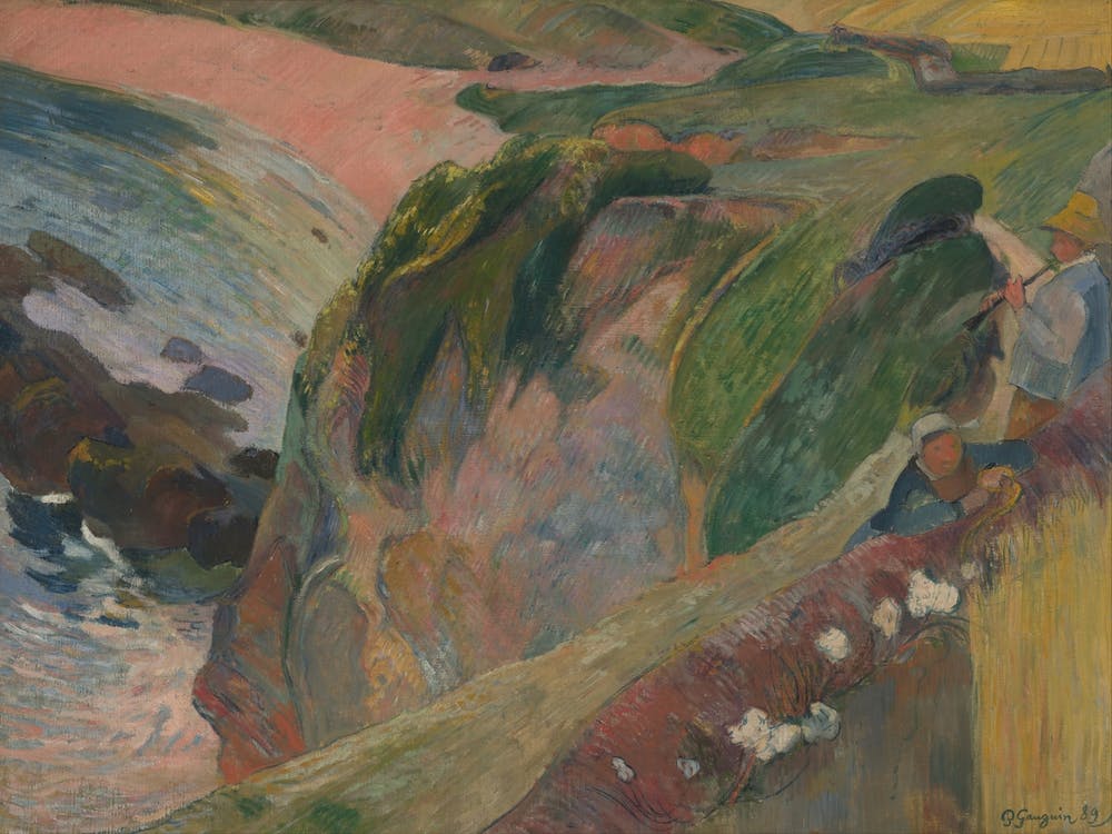 Rim Of The Cliff Which Drops Off To The Plage Porguerrec, Paul Gauguin