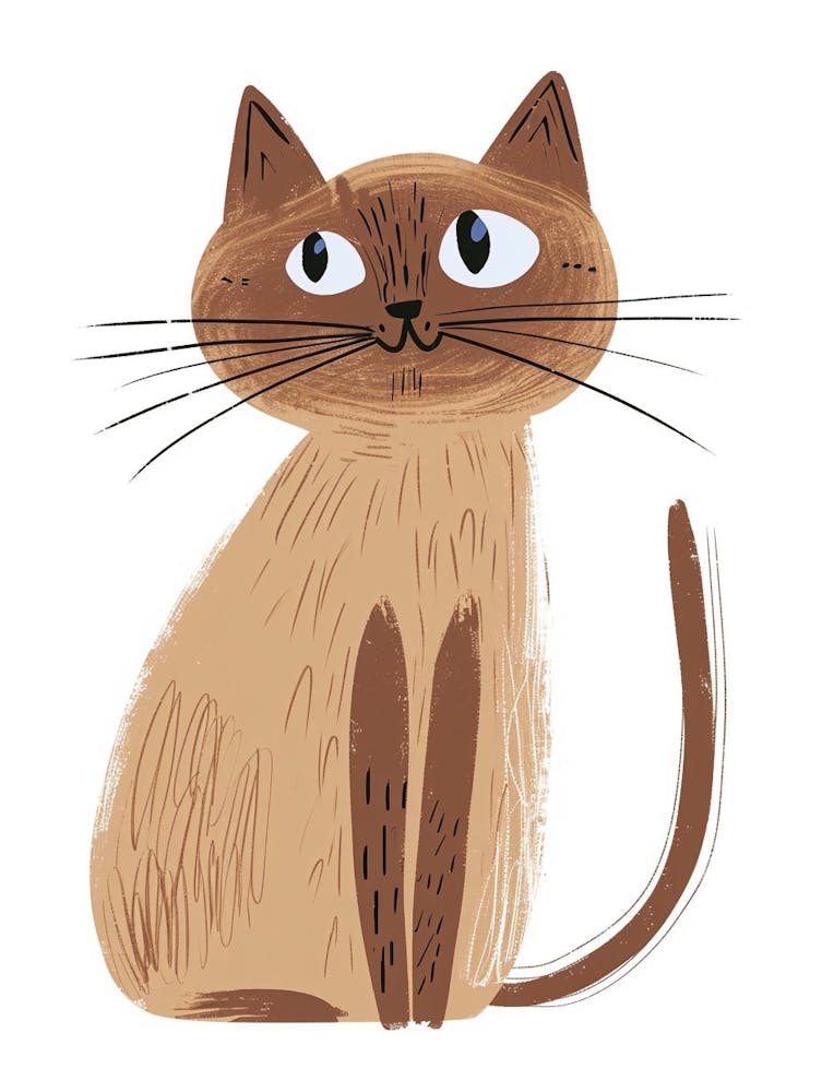 Burmese Cat Clipart Illustration 1