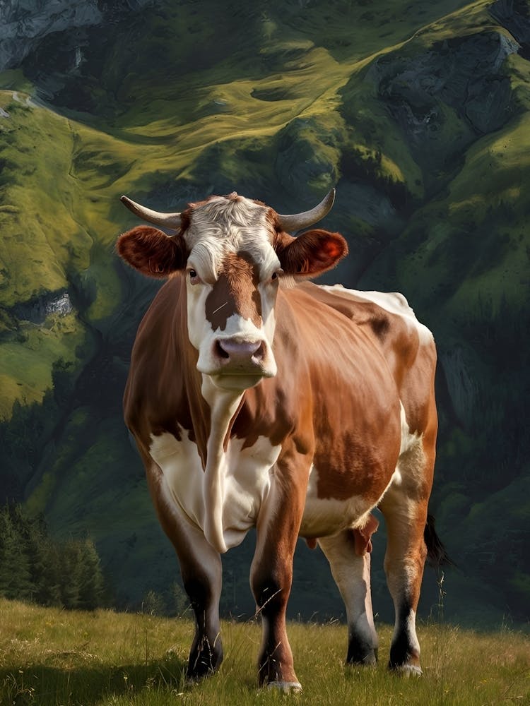 Cow In The Mountains