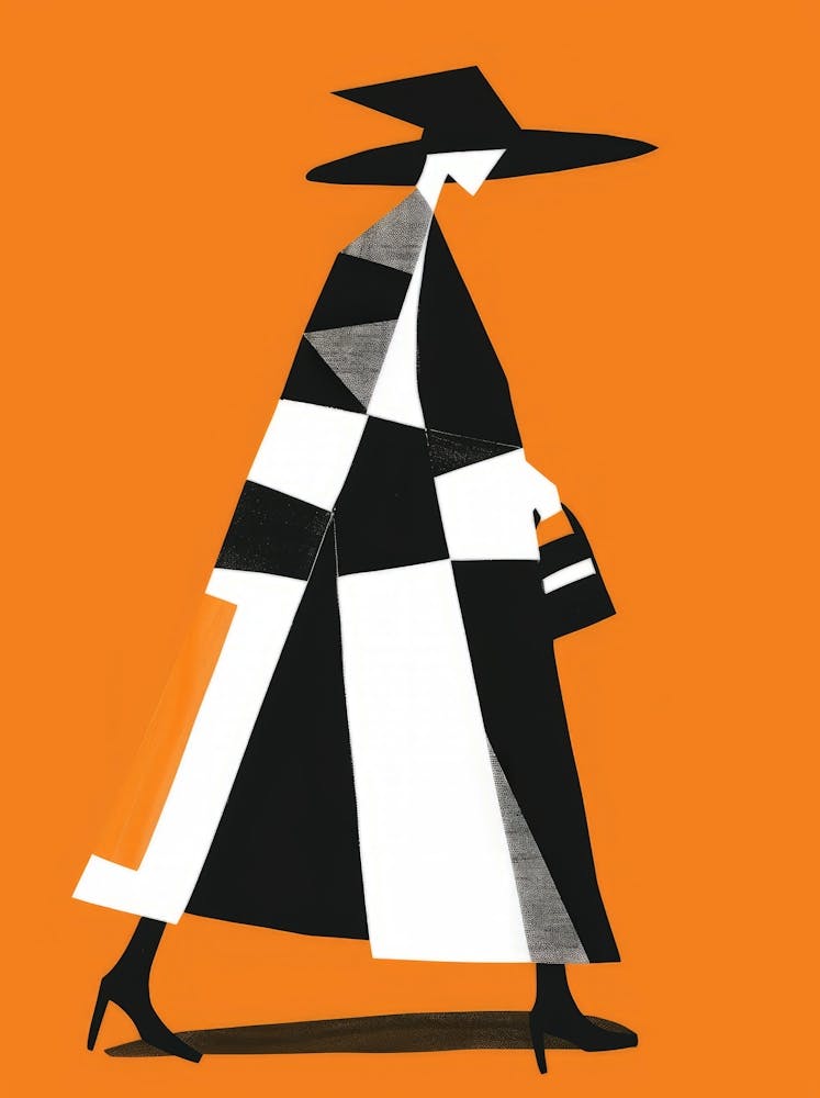 Woman In Black And White 1