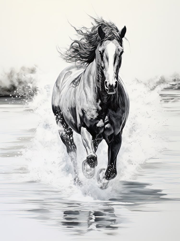 A Horse Oil Painting In Bora Bora French, Polynesia, Portrait 2