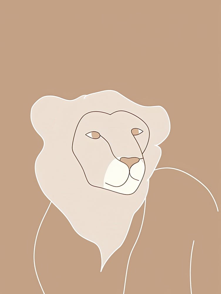 Lion - Boho, Line Art 7