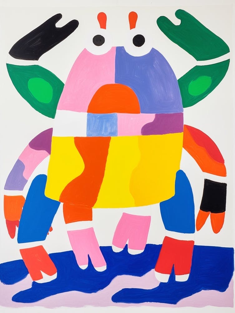 Colourful Kids Animal Art Crab 2