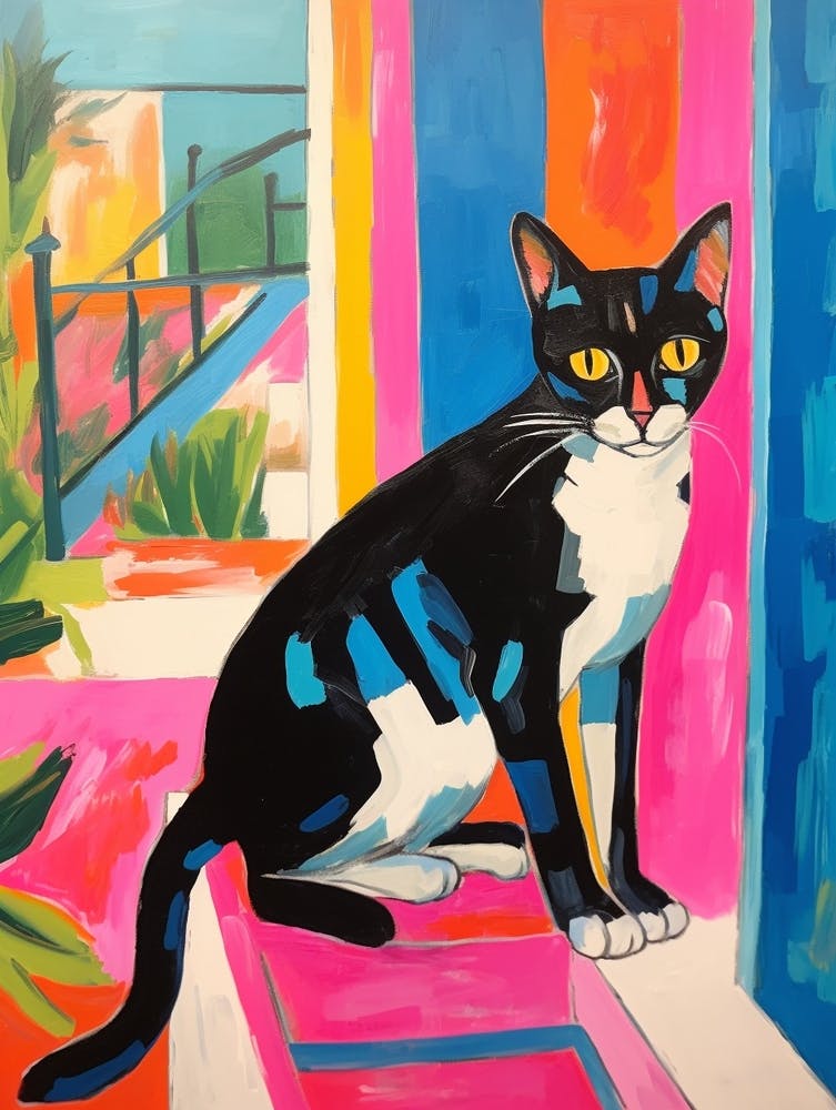 Painting Of A Cat In Ibiza Spain 1