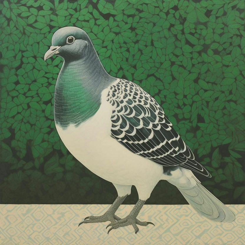 Ohara Koson Inspired Bird Painting Dove 3 Square