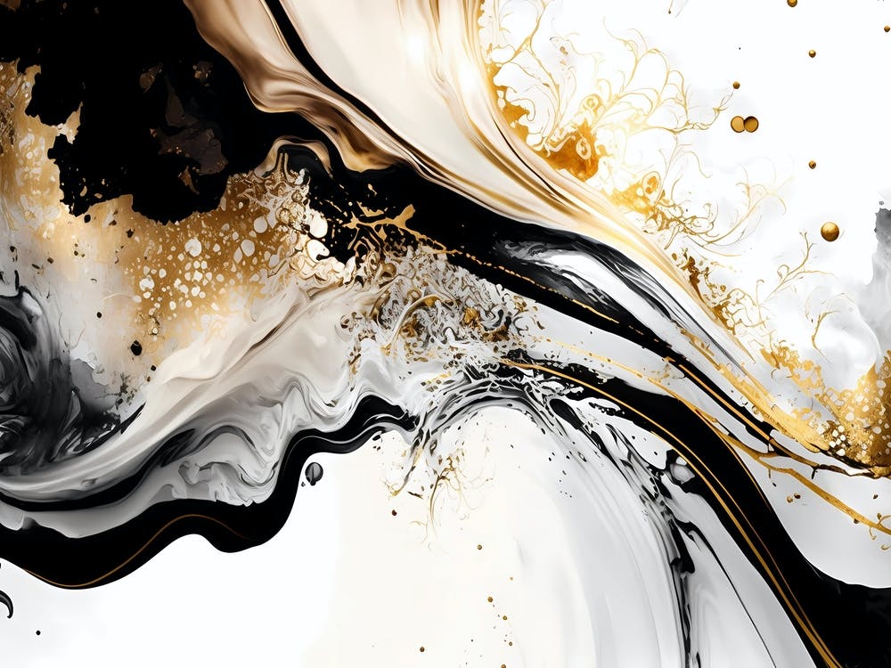 Abstract Black And Gold Painting 3