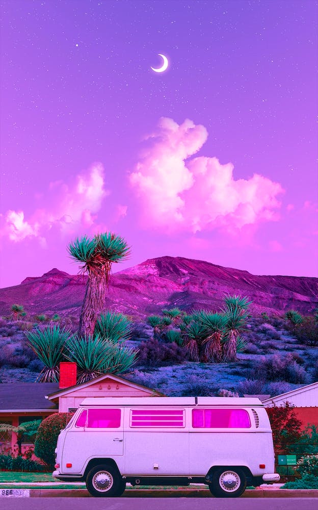Purple Retro Landscape