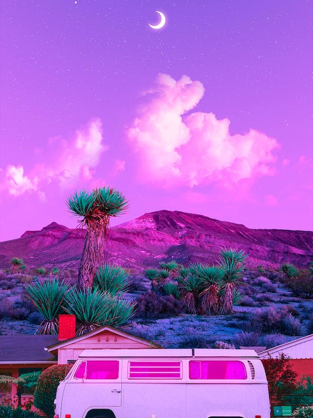 Purple Retro Landscape