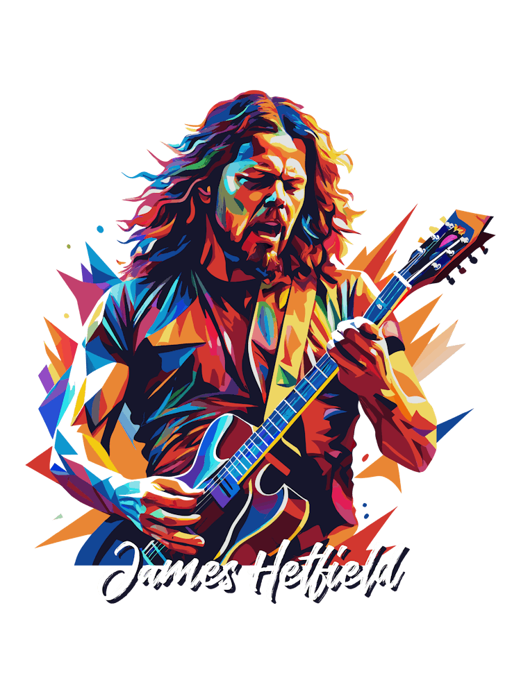 James Hetfield Metallica 04 Portrait Music Icon Style WPAP Pop Art