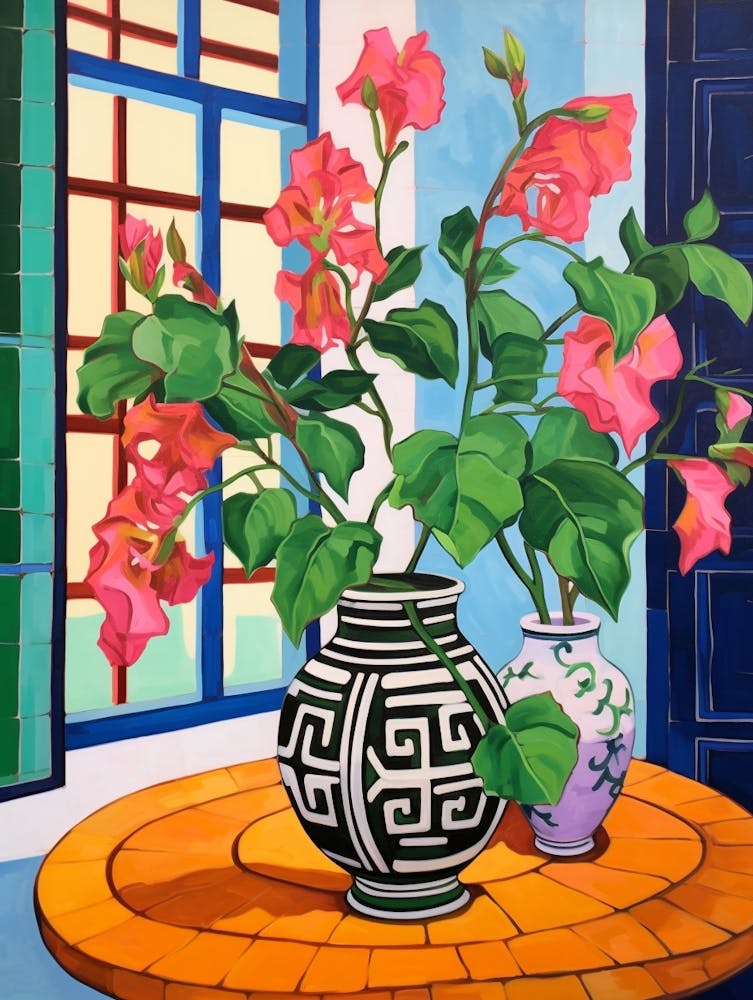 Flowers In A Vase Still Life Painting Bougainvillea 2